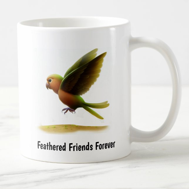 Mug Une peinture numérique d'un joli perroquet à ailes (Créateur téléchargé)