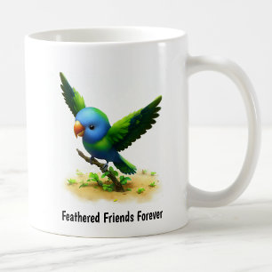 Mug Une peinture numérique d'un joli perroquet à couro