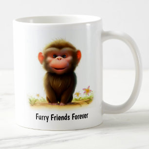 Mug Une peinture numérique d'un joli petit babouin