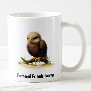 Mug Une peinture numérique d'un mignon aigle à chaudes