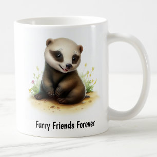 Mug Une peinture numérique d'un mignon blaireau de mie