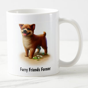 Mug Une peinture numérique d'un mignon chien de bétail