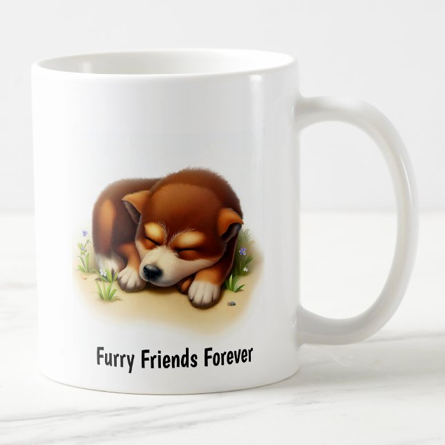Mug Une peinture numérique d'un mignon chien de bétail (Créateur téléchargé)