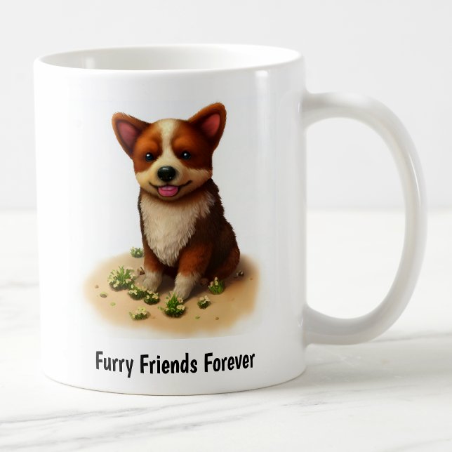 Mug Une peinture numérique d'un mignon chien de bétail (Créateur téléchargé)