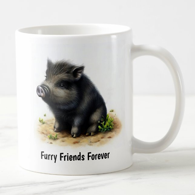 Mug Une peinture numérique d'un mignon porc de ferme (Créateur téléchargé)