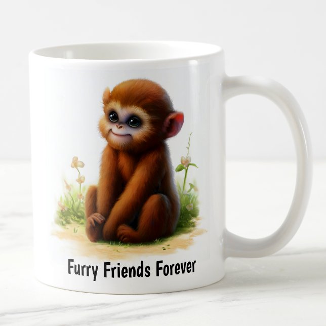 Mug Une peinture numérique d'un mignon singe Howler (Créateur téléchargé)