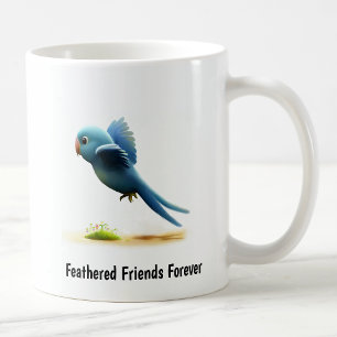 Mug Une peinture numérique d'un perroquet à tête bleue