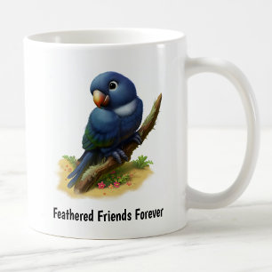 Mug Une peinture numérique d'un perroquet indigo-ailé 