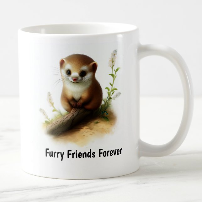 Mug Une peinture numérique d'une belette mignonne (Créateur téléchargé)
