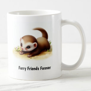 Mug Une peinture numérique d'une mignonne Weasel