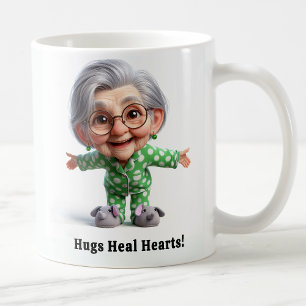 Mug Une personne âgée joyeuse dans un intérieur confor