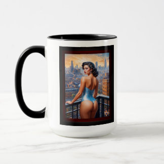 Mug Une petite fille vue sur Dusk AI Art par Xzendor7