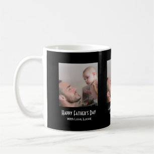 Mug Une photo Joyeuse Fête des Pères Noir Blanc