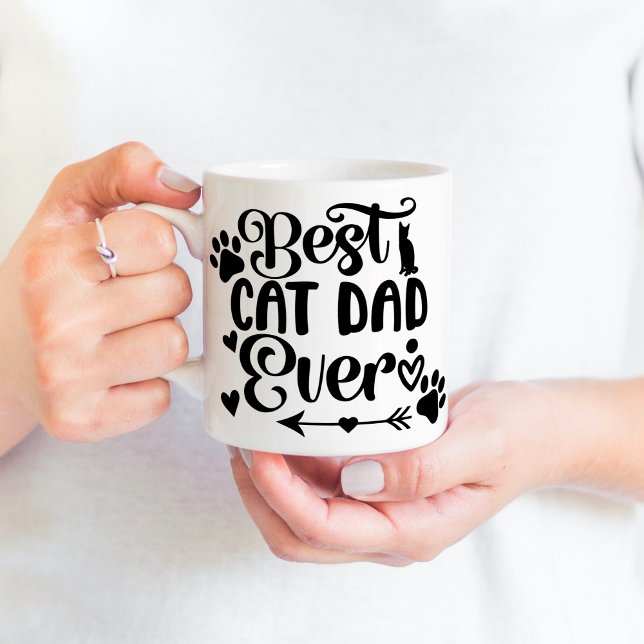 Mug Une photo Meilleur Chat Papa Jamais Pet Empreintes (Créateur téléchargé)