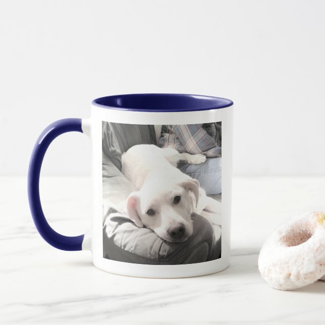 Mug Une photo Meilleur papa Jamais mignon Chien Chien  (Avec donut)