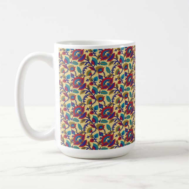 Mug Une pièce d'art textile vibrante avec du rouge aud (Gauche)