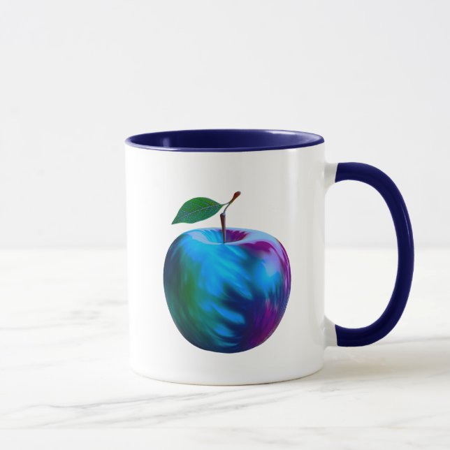 Mug Une pomme bleue éclatante. (Droite)