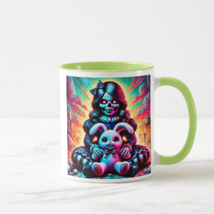Mug Une poupée d'enfer avec son gentil lapin. 