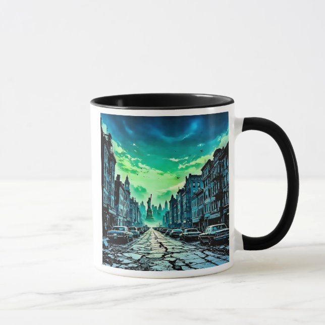 Mug Une rue urbaine sous un ciel menaçant. (Droite)