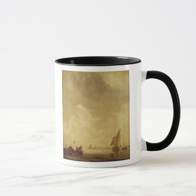 Mug Une scène de rivière, avec des pêcheurs étendant (Droite)