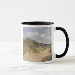 Mug Une scène de village (huile sur la toile)