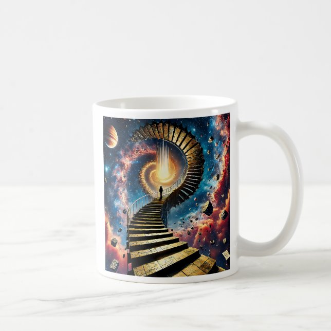 Mug Une silhouette sur un escalier sans fin.  (Droite)