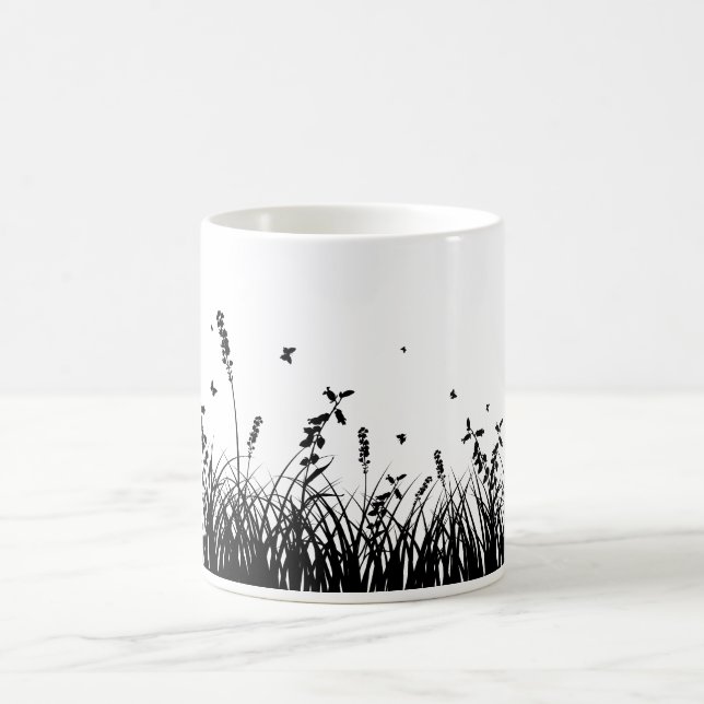Mug Une simple herbe en silhouette (Centre)