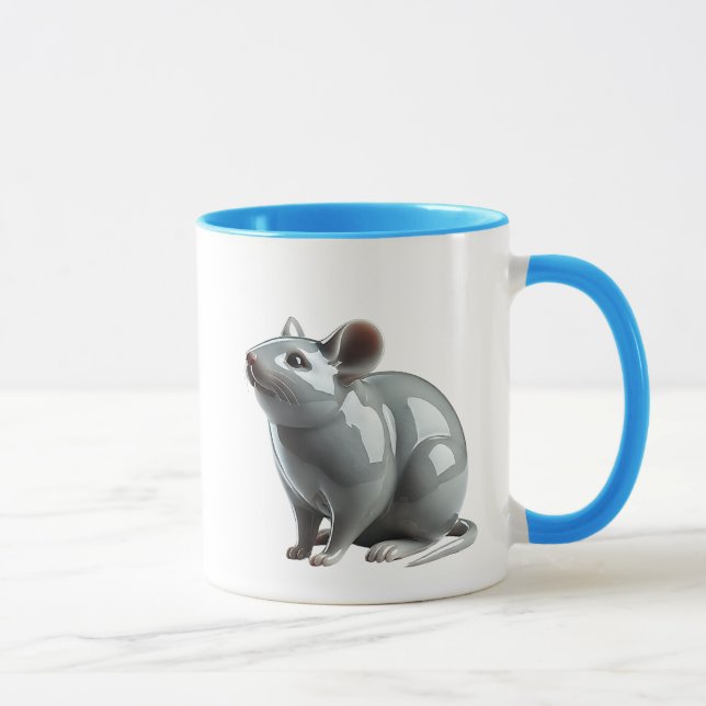 Mug Une souris en 3D hume des odeurs de nourritures. (Droite)
