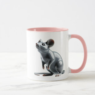 Mug Une souris mignonne en porcelaine avec reflets.