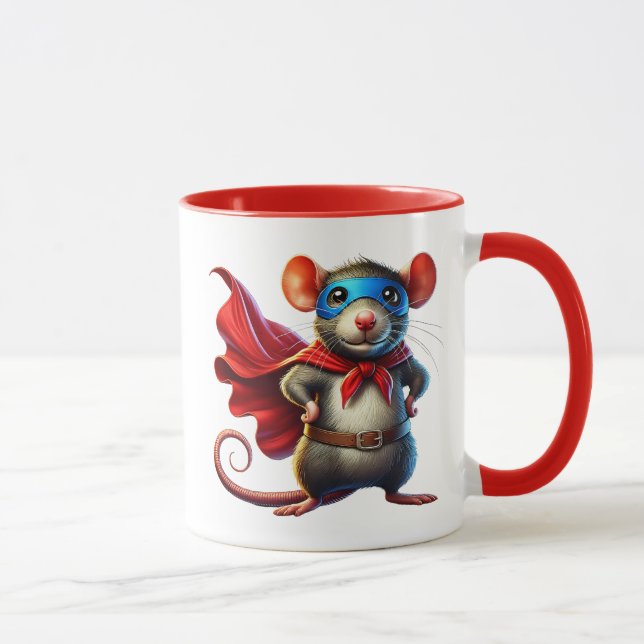 Mug Une souris super-héros intrépide. (Droite)