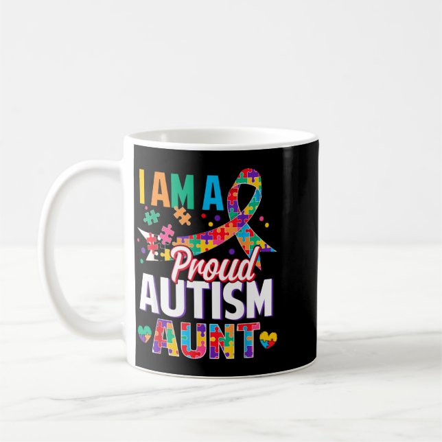 Mug Une tante fière de l'autisme Pièce de puzzle de se (Gauche)
