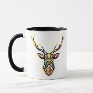 Mug Une tête de cerf comme une image colorée dans le s