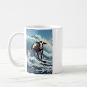Mug Une vache mignonne qui fait du surf