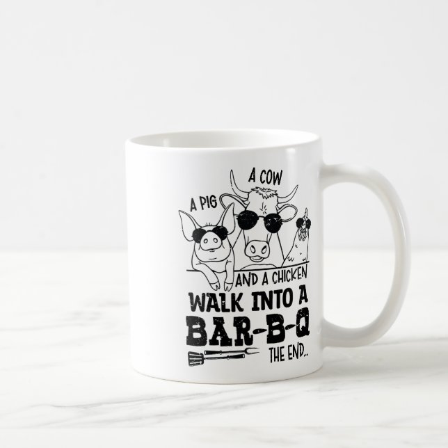 Mug Une Vache Un Cochon Et Un Poulet Marcher Dans Un B (Droite)
