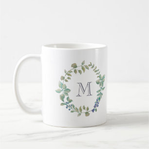 Mug Une verdure délicieuse  Aquarelle Wreath and Mono