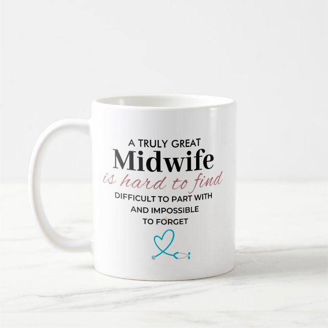 Mug Une vraie grande sage-femme - difficile d'oublier (Gauche)