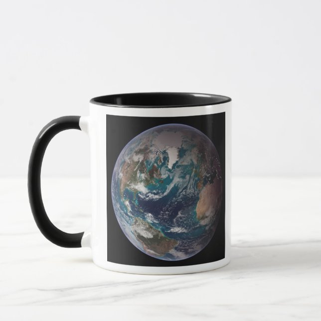 Mug Une vue complète de la Terre montrant les données  (Gauche)