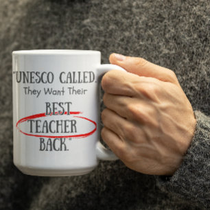 Mug UNESCO personnalisable demandant leurs meilleurs e