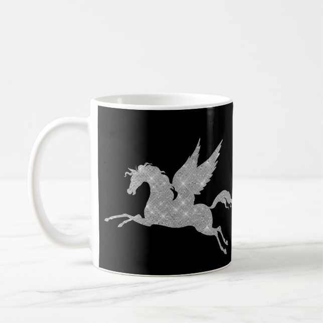 MUG UNICORN EN ARGENT NOIR (Gauche)
