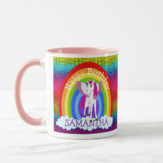 Mug Unicorn mignon joyeux anniversaire Rainbow Parties