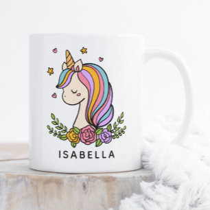 Mug Unicorn mignon Whimsical Girl Nom personnalisé