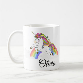Mug Unicorn Nom personnalisé Cute Coffee