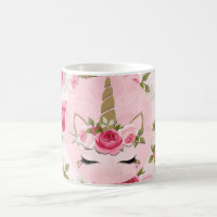 Unicorn Or rose Floral Rose mignonne tendance