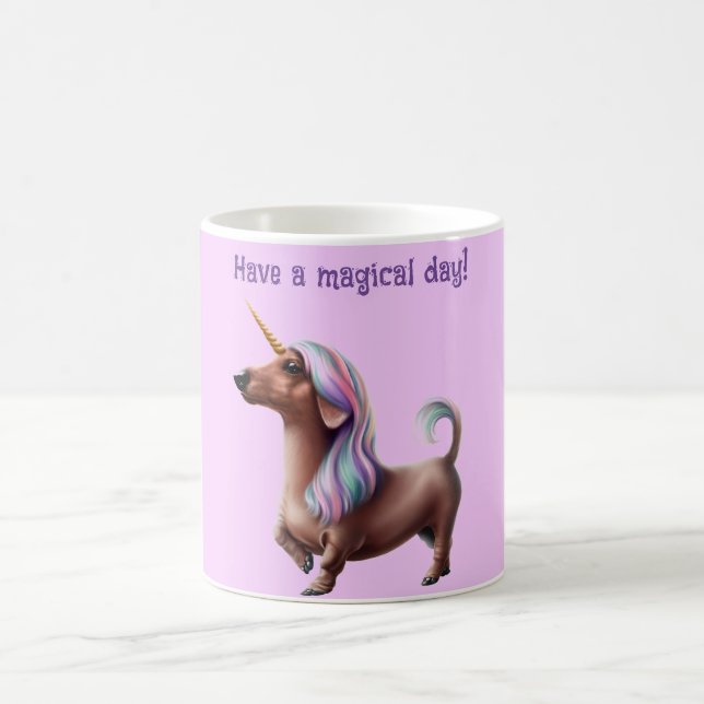 Mug Unicorn pourpre Dachshund (Centre)