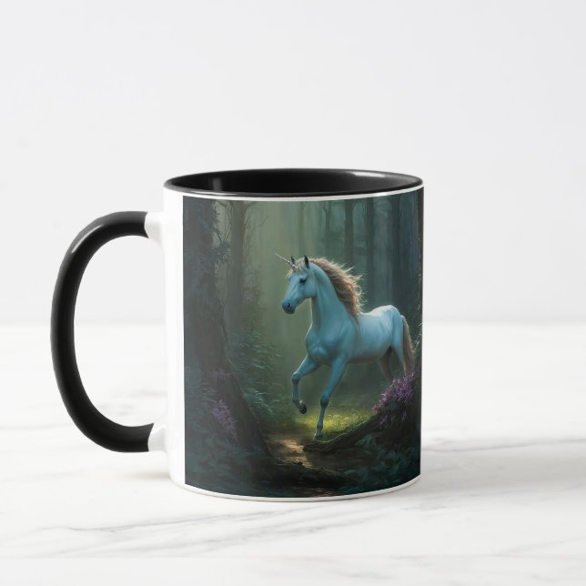 Mug Unicorne magique en forêt enchantée (Gauche)