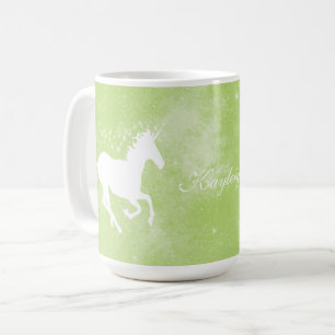Mug Unicorne verte Boug de café personnalisé