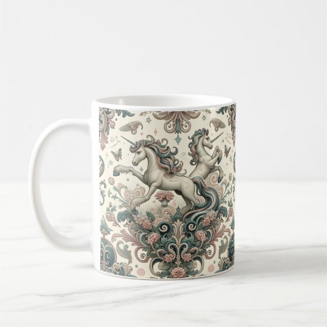 Mug Unicornes victoriennes mystiques : Enchantées flor (Gauche)