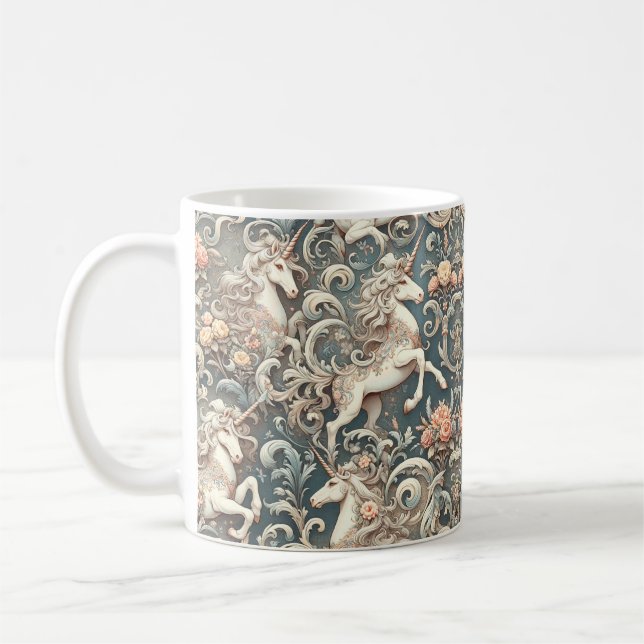 Mug Unicornes victoriennes mystiques : Enchantées flor (Gauche)