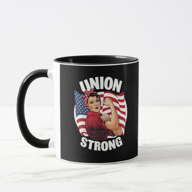 Mug Union Forte La Fête Du Travail De Riveter (Gauche)