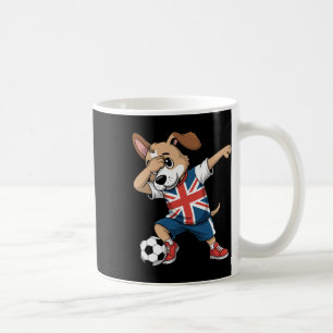 Mug Union Jack chien faisant le dabbing de football br